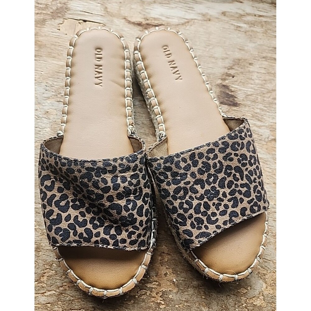 Old Navy Women's Cougar  Faux Suede Espadrille Slip-On Slide Size 6 Sandals